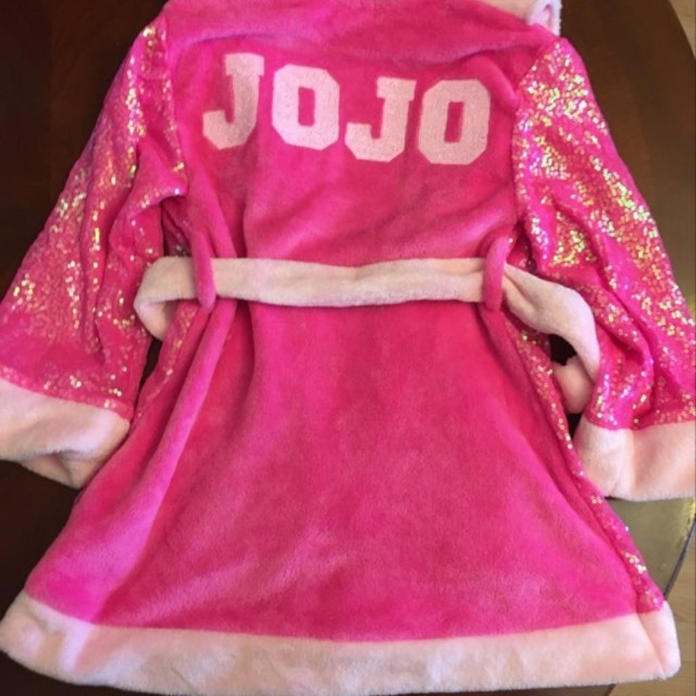 JoJo's Closet Pink Sequin Girl's Bathrobe